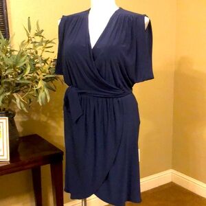 Navy Blue White House Black Market Dress
